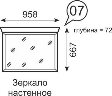 Зеркало настенное Венеция 7 бодега