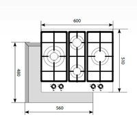 Газовая варочная поверхность LEX GVG 643C BL
