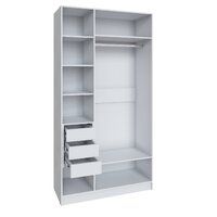 Шкаф Мадрид 1.2 с 3 ящ. внутри с зеркалом белый